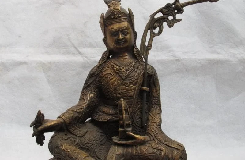 

Tibet temple Buddhism Classic Copper Bronze master Padma sambhava Buddha Statue