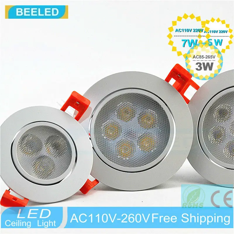 6 pack 110V 220V dimmer Dimmable LED lamp 3W 5W 7W Free shipping lights