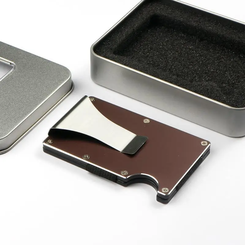 VM FASHION KISS новый мужской деловой металлический кошелек ультратонкий Rfid алюминиевый сплав минималистичный кошелек кредитный кошелек с