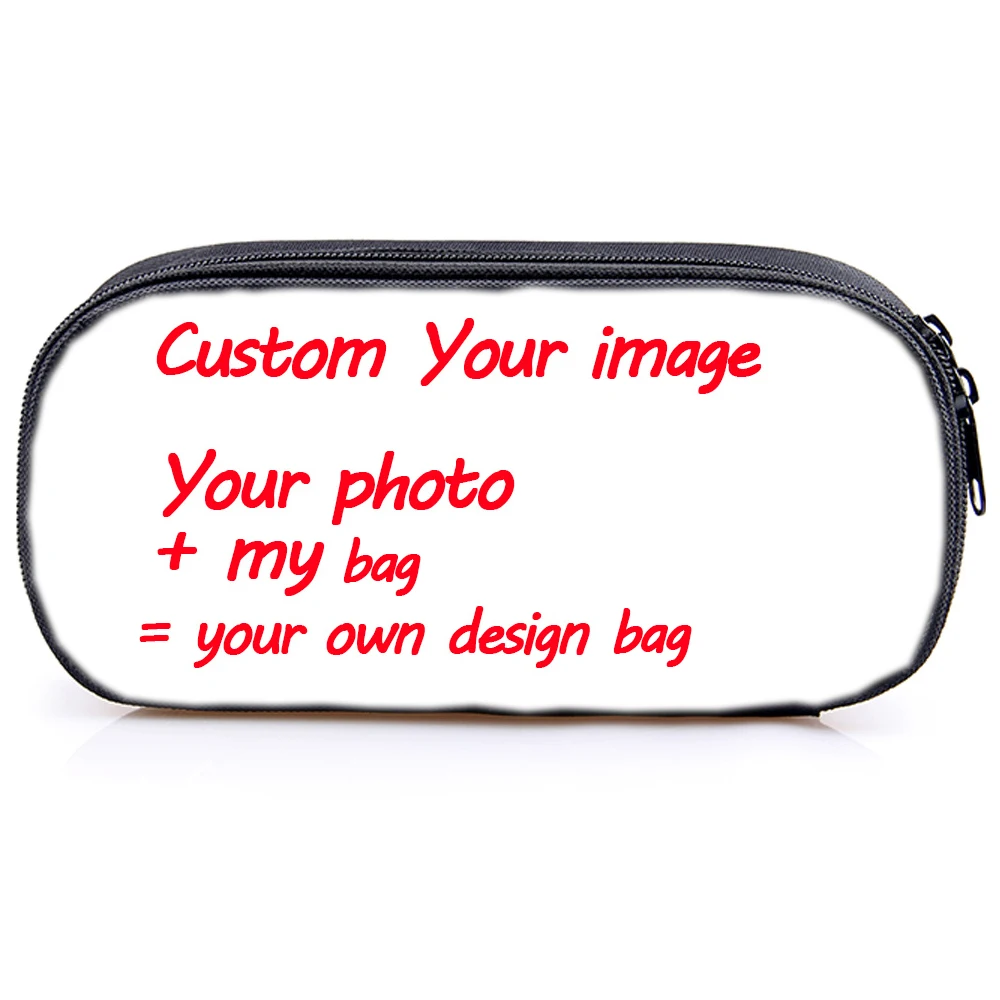 

Cute Custom Your Image Customized Pattern Stationery Bag Students Kids PencilBag New High Quality Cute PenBag Drop Shipping