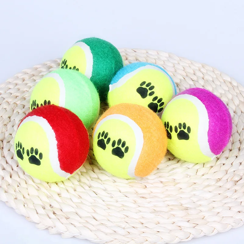 2 pieces/lot Pet Dog Toys 6cm Tennis Ball Cheap Portable Environmental Rubber Chew New Random