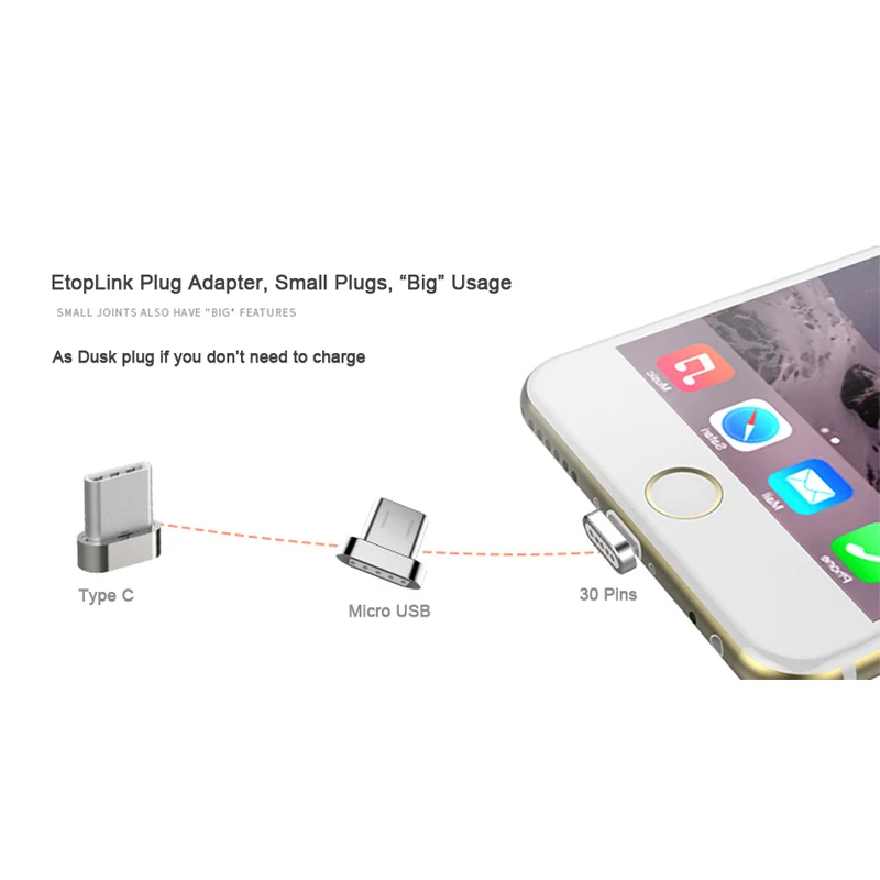 EtopLink ED1 магнитное зарядное устройство настольное Micro USB Type c Универсальная док