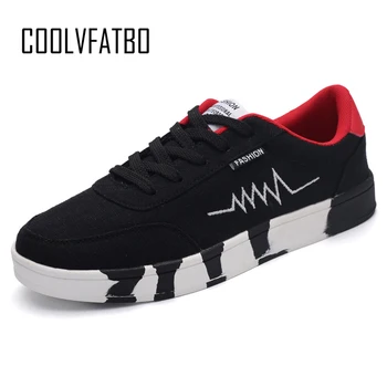 

COOLVFATBO Hot Men's Fashion Canvas Shoes Outdoor Wallking Male Shoes Low Sneaker Flat Lace-up Casual Unisex Skate Shoes