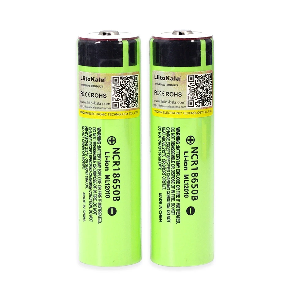 

10PCS Liitokala Original NCR18650B 3.7V 3400mah 18650 rechargeable lithium battery Suitable for flashlight battery (No PCB)