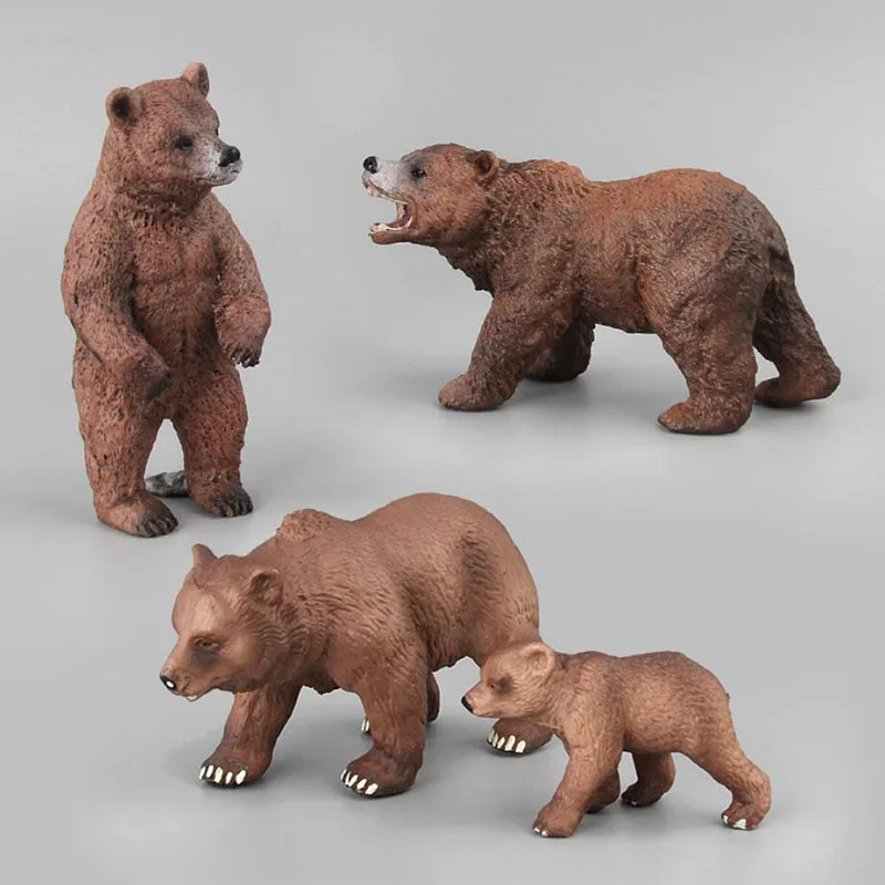 

Small Brown Cute Bear Simulation Animal Toy Model Figure Adventure Mini Bears For Baby Birthday Christmas Gifts