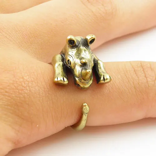 

Statement Jewellry Animal Wrap Ring Gold Rhino Jewelry Rings Comfortable Lucky Everyday Simple Bijoux For Men Women Gift