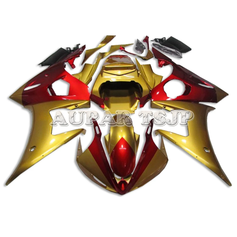 Complete Fairings Cowlings For Yamaha 2003 2004 2005 YZF-600 R6 03 04 05 Sportbike Red Gold Bodywork Kit New Bike Panels | Автомобили и