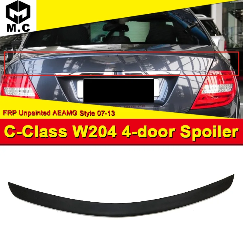 

For Mercedes MB W204 C-Class High Kick Trunk Spoiler Wing FRP Unpainted Add on Style C63 Look C180 C200 C250 C300 C63 Wing 07-13