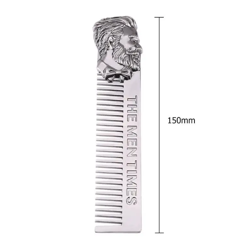 1pc Silver Beard Shaping Styling Template Durable Metal Beard Comb for Men Hair Beard Trimming Tools High Quality