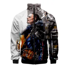 3D Death Stranding Stand Collar Zipper Man's Jacket Hoodie Kpop Off Multiple Colors And White Harajuku Winter Male Windbreakers