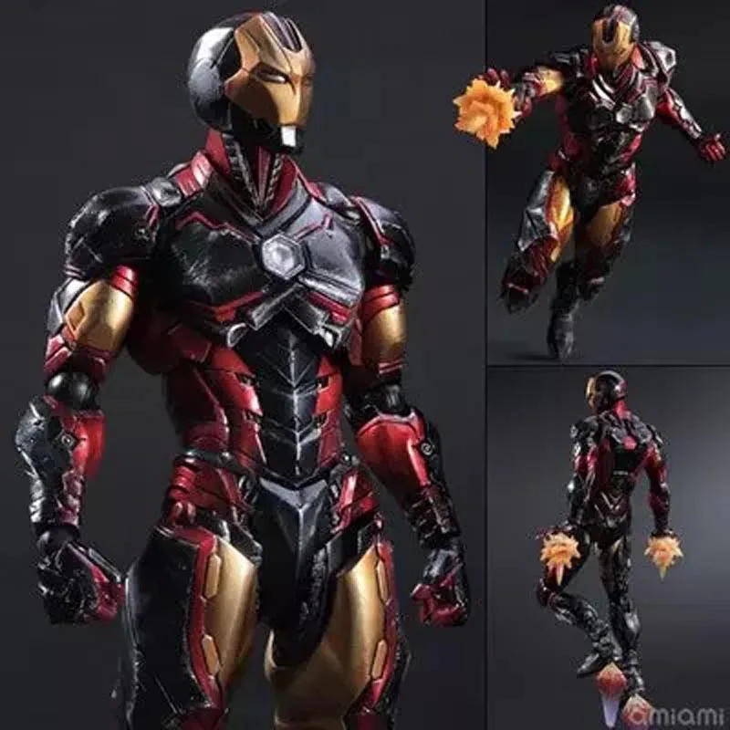 Играть искусств Marvel Мстители супер герой Ironman рисунок черный панцири Ver игрушка модель 10 "см 25 см