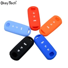 OkeyTech мягкий чехол из силикона и резины для автомобильных ключей крышка чехол для Mazda 2 3 5 6 8 Atenza CX5 CX-7 CX-9 MX-5 RX Smart 3 кнопки ключ чехол в виде ракушки