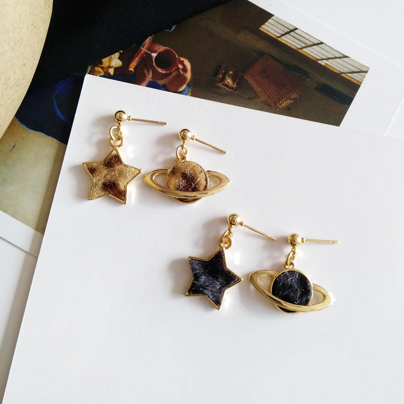 

Timlee E253 Free shipping, New Popular Cute Planet Earth Star Alloy Drop Earrings,Temperamental Jewelry Wholesale