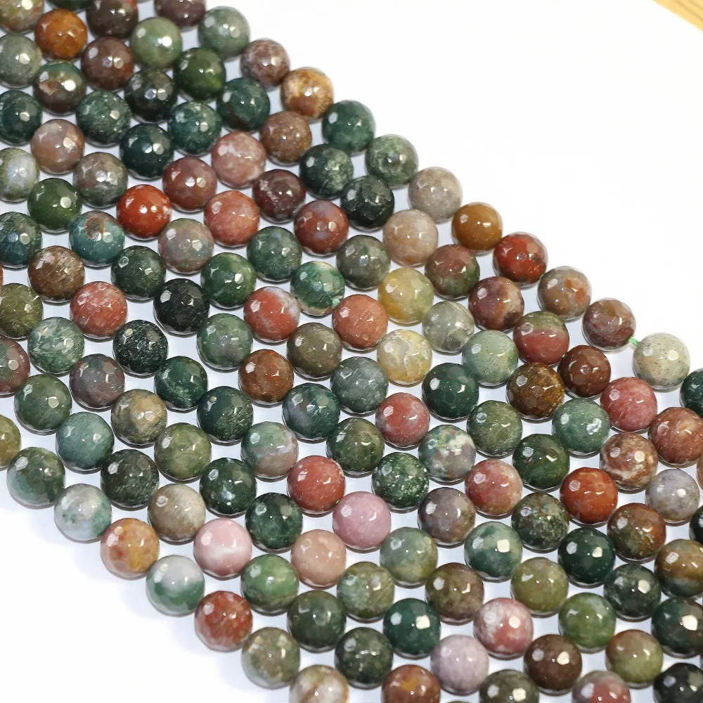 Natural stone Indian carnelian onyx agats 12mm faceted round loose ...