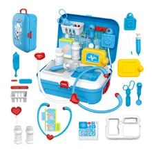 17 Pcs Children Pretend Play Doctor Toy Set Portable Backpack Medical Kit Kids Educational Role Play Classic Toys Xmas Gifts 15 pieces set children pretend play doctor nurse toy set portable suitcase medical kit kids educational role play classic toys