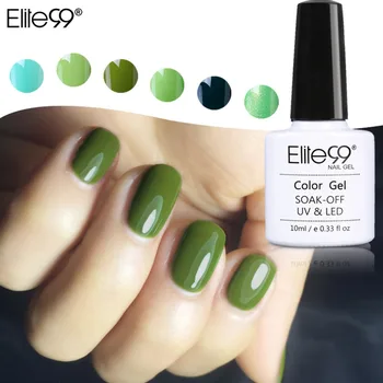 

Elite99 10ml Nail Varnish 2019 New Fashion Green Perfect Pure Colors Effect UV LED Soak off Gel Polish Nail Color Lacquer