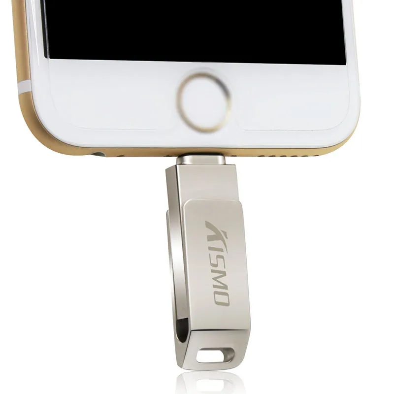 Kismo OTG USB флеш-накопитель металлический USB 2,0 флеш-накопитель 16 ГБ 32 ГБ 64 ГБ 128 ГБ флеш-накопитель lightning для iPhone X 8 7 6 Plus 6S ipad Air