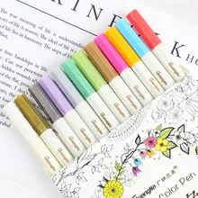 12 Цветов Профессиональный Манга Аниме Арт маркеры граффити художественная кисть Ручка Маркеры цвета "металлик" для рисования Офис Школьные принадлежности