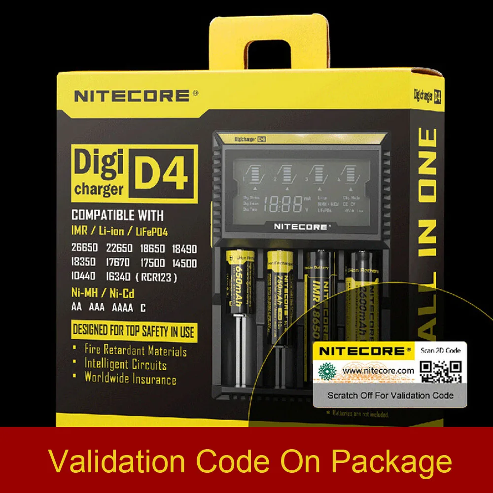Nitecore D4 Digicharger LCD Intelligent Circuitry Global Insurance li-ion 18650 14500 16340 26650 Charger Battery Nitecore D4 Digicharger LCD Intelligent Circuitry Global Insurance li-ion 18650 14500 16340 26650 Charger Battery