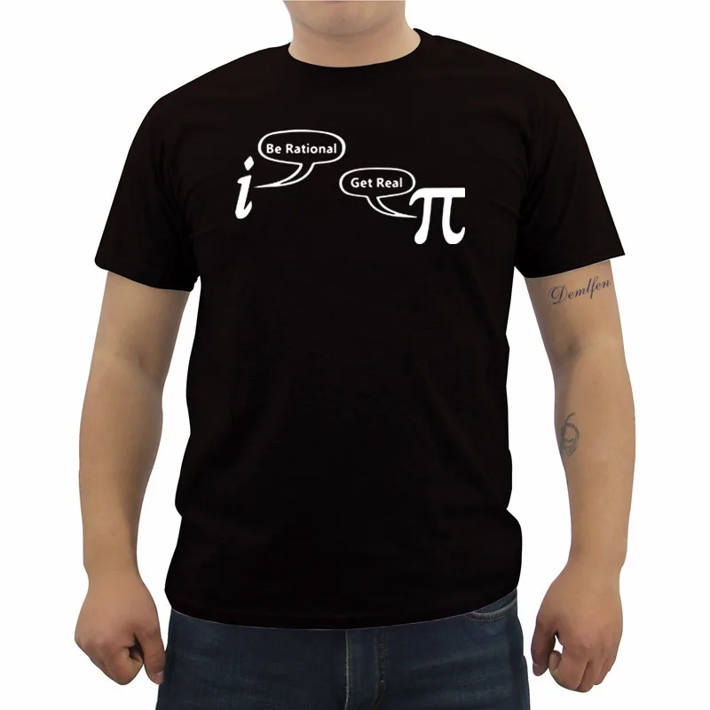 New Be Rational Get Real T Shirts Men Nerd Geek Funny Math
