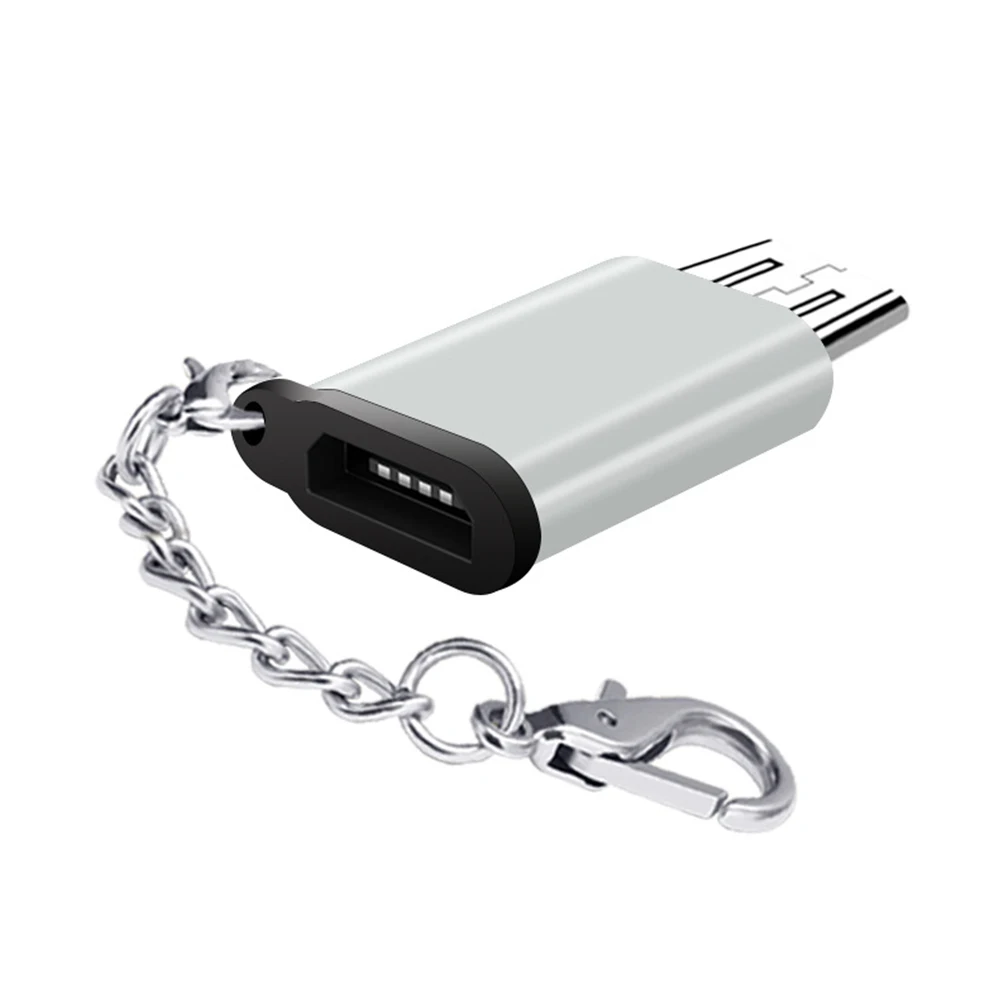 

Adapter Phone Converter Portable Mini Charger Type C To Micro Data With Keychain Universal USB Cable Connector For Android
