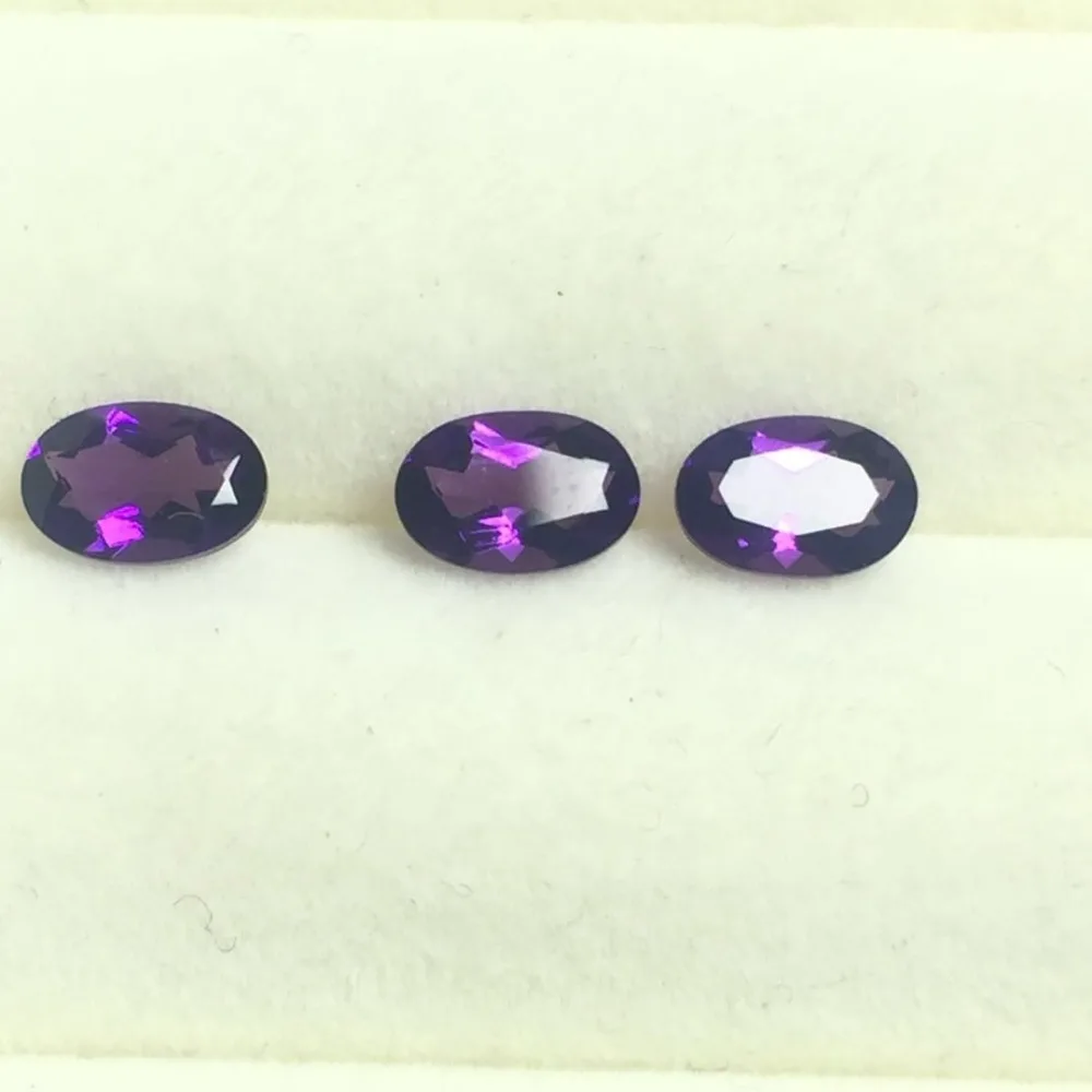 YULEM Genuine Natural Amethyst Gemstone 4mmx6mm Oval Cut for DIY Ring Necklace Ring Pendant Fine Jewelry
