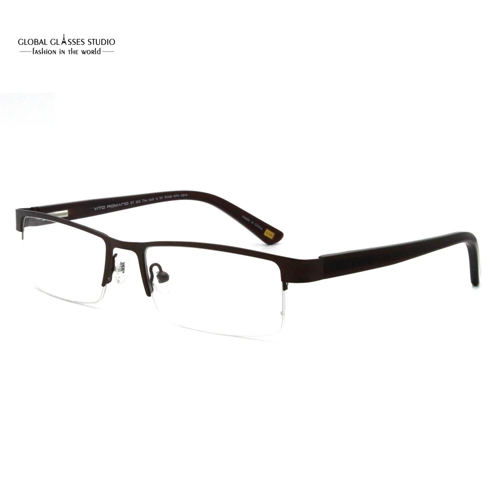 Half Rim Metal Eyeglasses Classic Half Frame Clear Lens RX Available ...