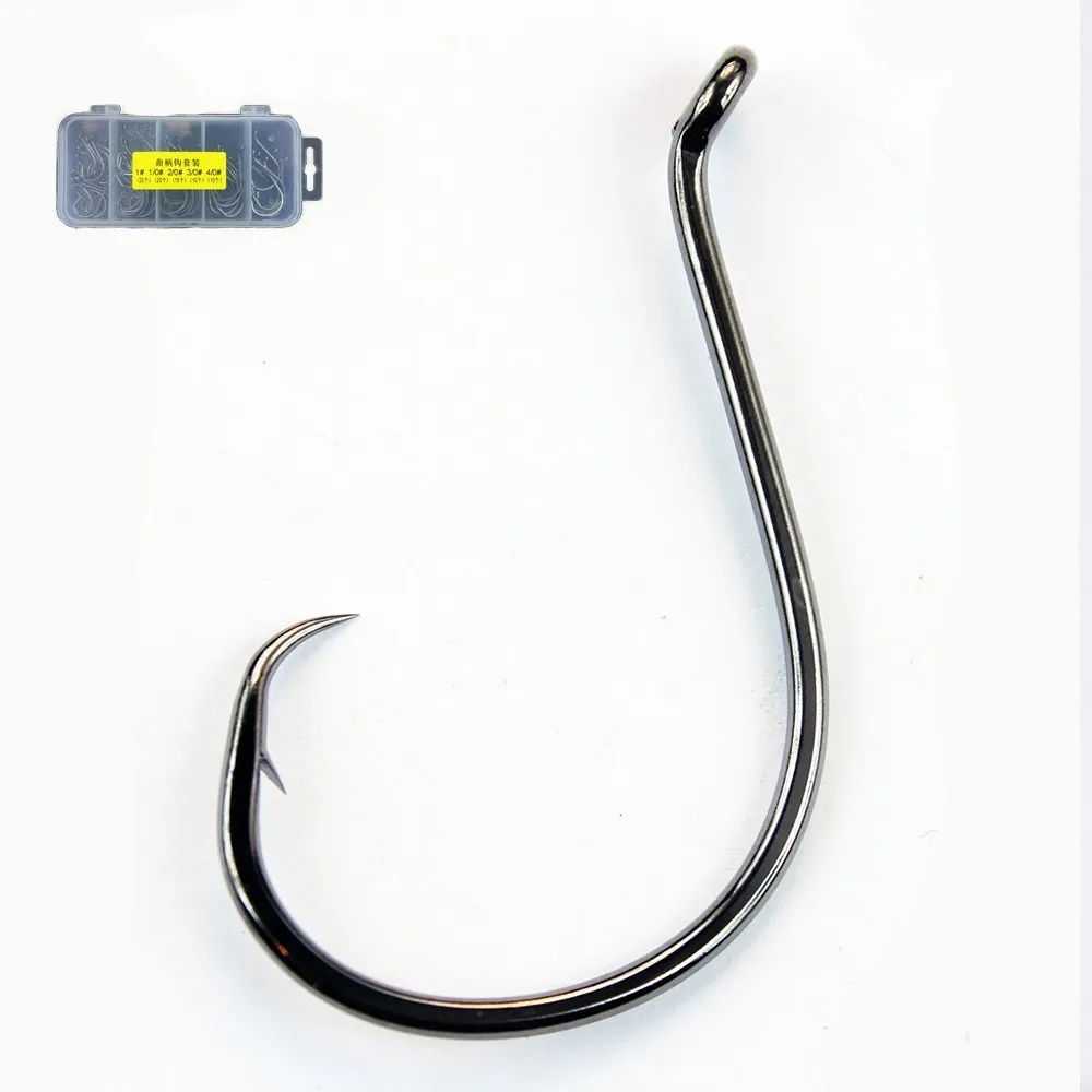 1 1/0 2/0 3/0 4/0 fishing hooks sets 75pcs Eagle Claw High Carbon hook sea outdoor carp