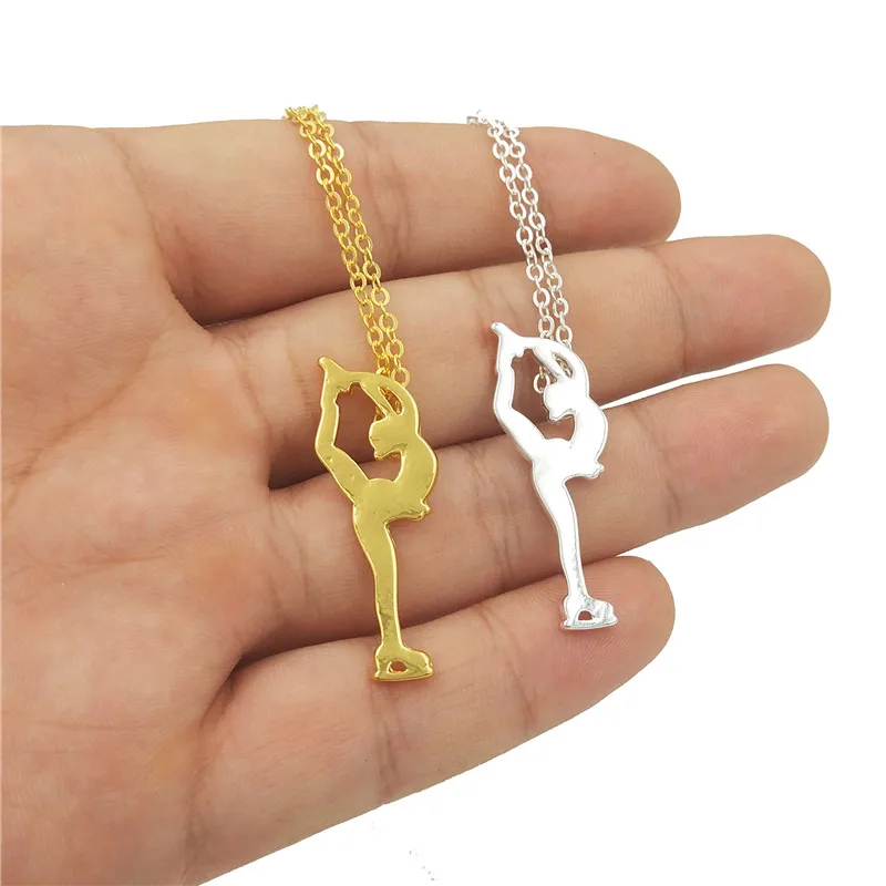

drop shipping fashion pendant women Figure Skater necklace Women choker necklace Ice Skating Jewelry charm gift Steampunk