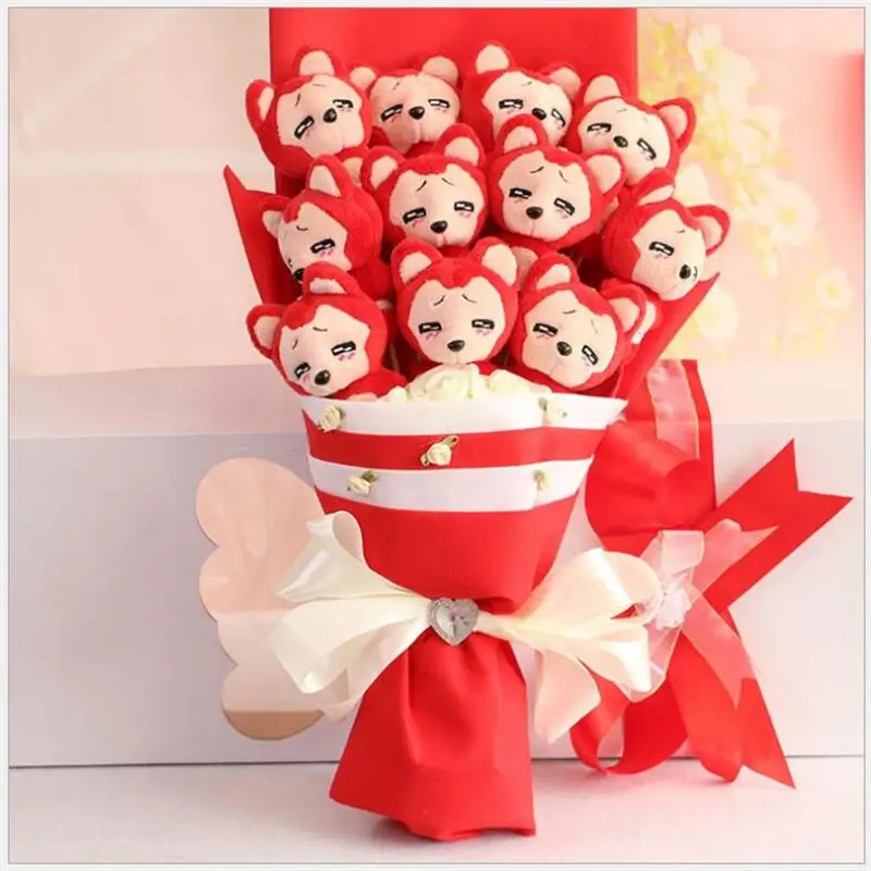 

New style Plush&stuff Animal toys doll cartoon bouquets flower Creative Valentine's Day gifts Christmas gift free shipping