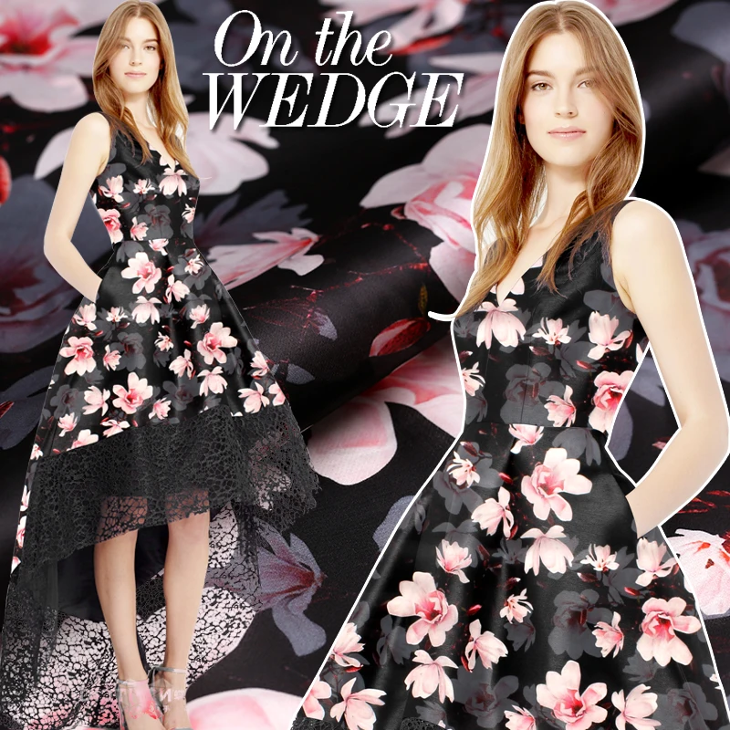 

Free shipping! Digital inkjet organza satin fabric crisp dress silk fabric 100% silk fabrics wholesale high quality silk cloth