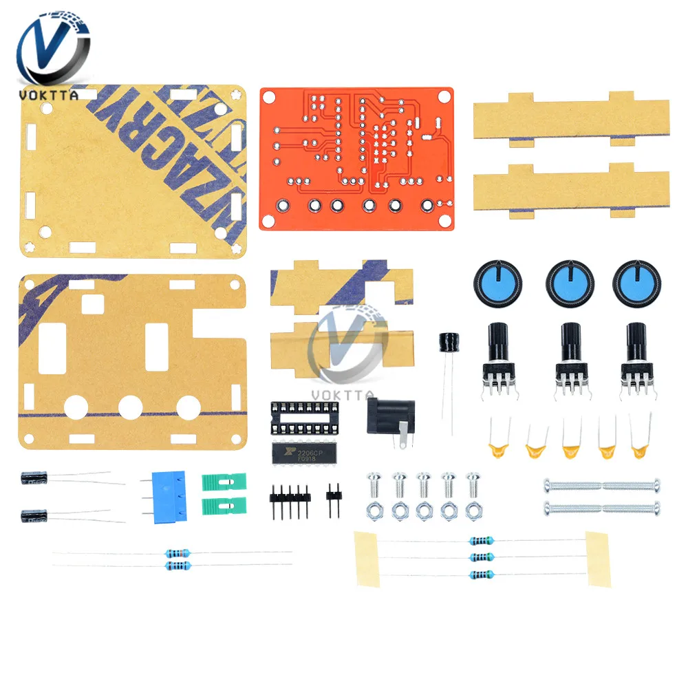 XR2206 функция генератора комплект генератор сигналов квадратной волны Модуль 1 Гц-1 МГц Регулируемая частота импульса с крышкой коробки защиты