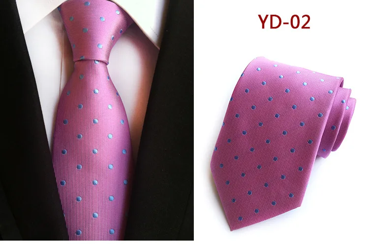 Новинка, классический мужской галстук 8 см, шелк, роскошный однотонный клетчатый галстук в горошек, бизнес галстук для мужчин, галстук для свадебной вечеринки