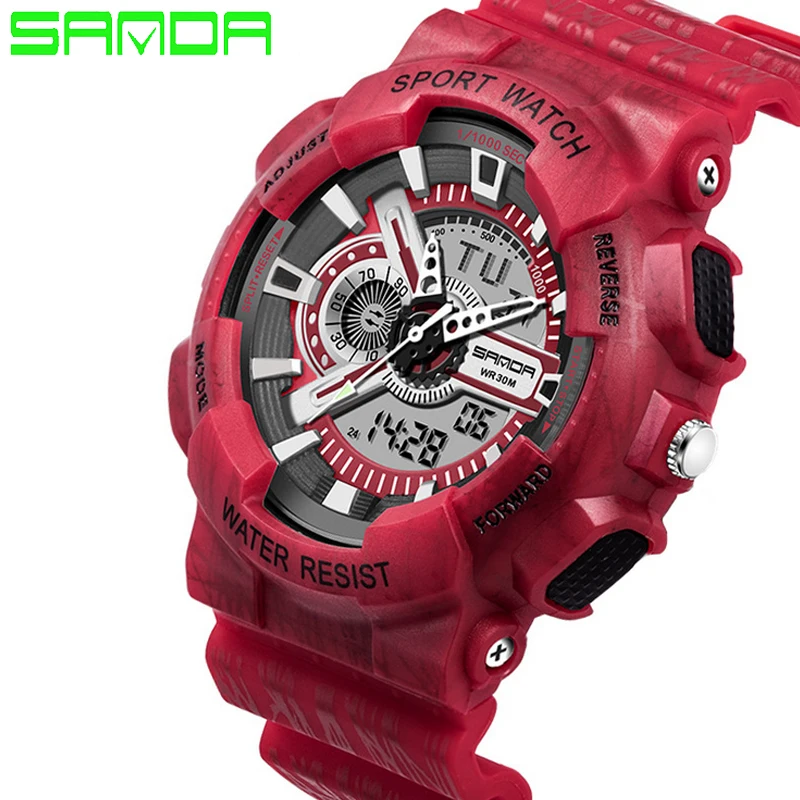 Prix pour SANDA Hommes Montre Mode Masculine Montre LED Numérique Montre Double Affichage Mode Montre-Bracelet Montre de Sport Relogio Masculino Prix pour SANDA Hommes Montre Mode Masculine Montre LED Numérique Montre Double Affichage Mode Montre-Bracelet Montre de Sport Relogio Masculino