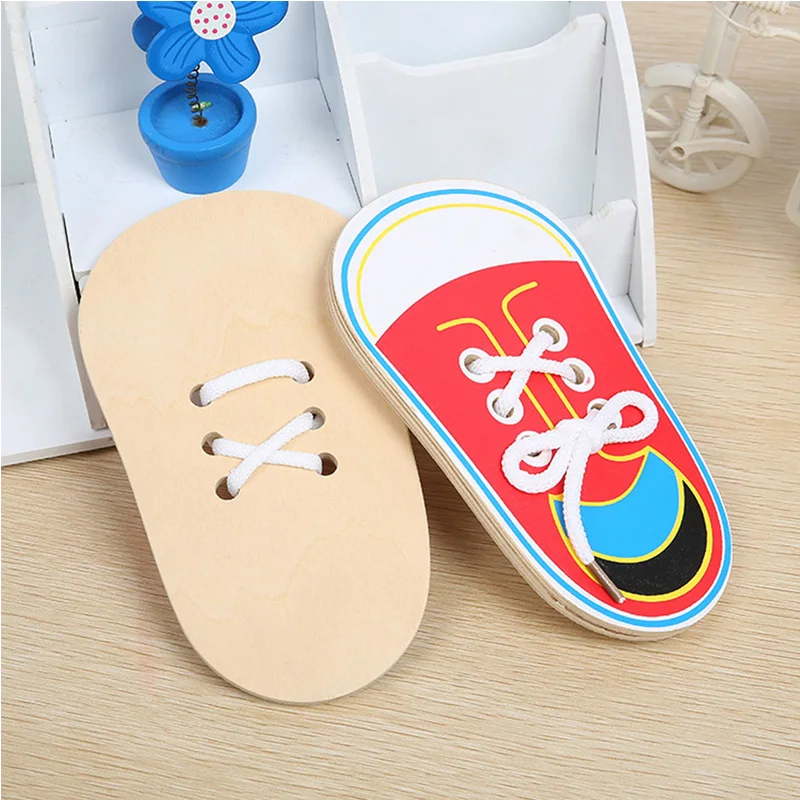 Montessori Toys Educational Wooden Toys for Children Early Learning Teaching Lacing Shoes Kids Tie Shoelaces 1PCS Montessori Toys Educational Wooden Toys for Children Early Learning Teaching Lacing Shoes Kids Tie Shoelaces 1PCS