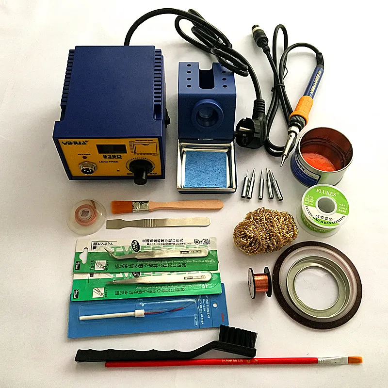 

YIHUA 939D soldering station Electric iron+ceramic heating element +lots gift as photo 220V 110V EU US Plug for choose