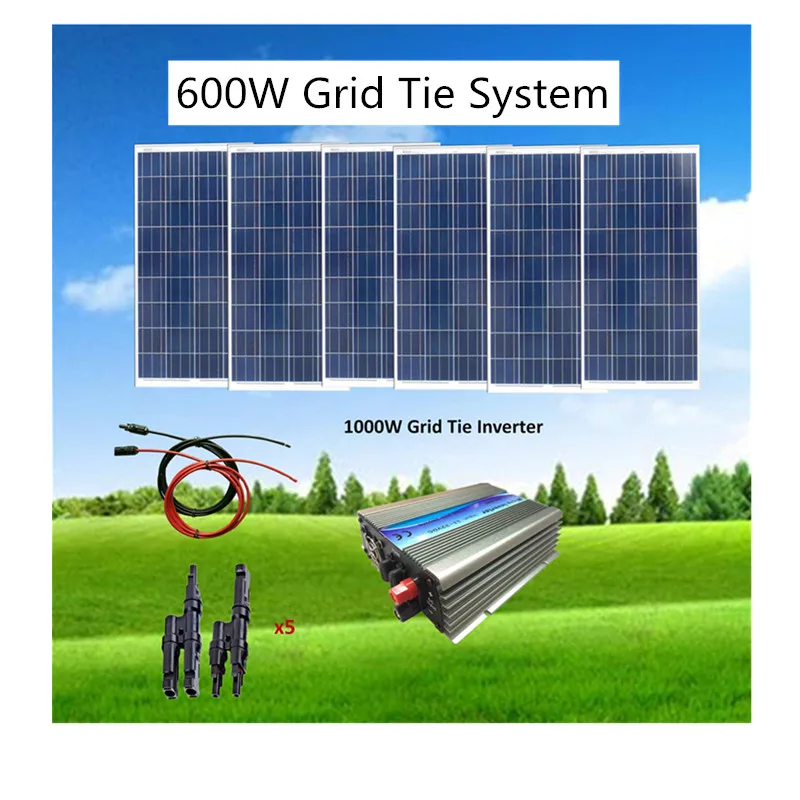600W Solar Panel Plate Sunpower Polycrystalline Silicon Cell Module Kit