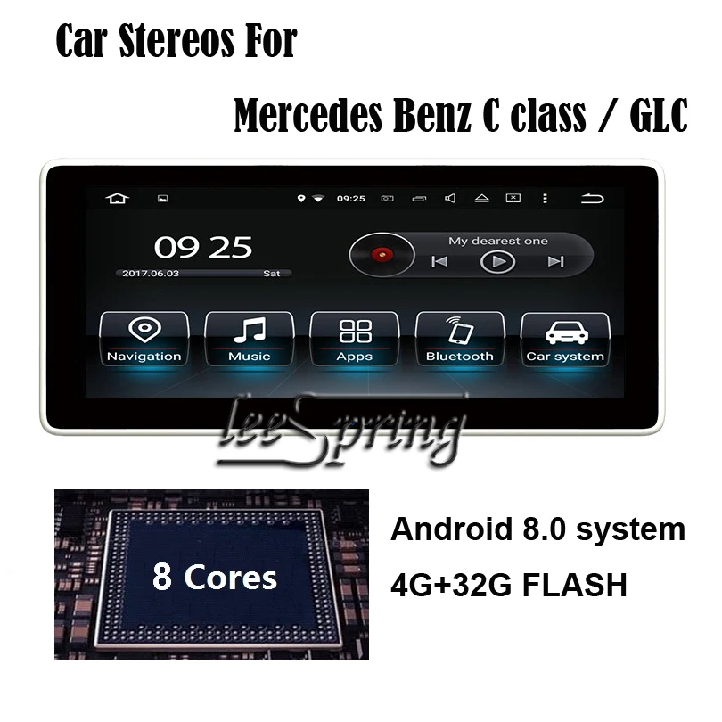 

10.25 inch Anti-Reflection Android 8.0 4G+32G FLASH Car Multimedia Player Stereo for Mercedes Benz C GLC 2015-2017