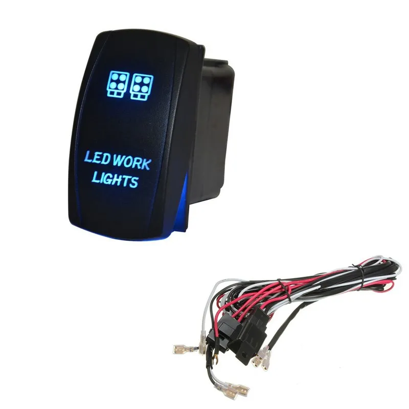 EE support 40A Laser Rocker Switch Relay Fuse Wiring Harness Kit LED Light Zombie Two Lead Car ...