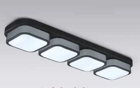 black 4 light Современная простая прямоугольная лампа для потолка столовая спальня светодиодный потолочный светильник Балконный коридор крыльцо набор светодиодных ламп FG142 - Цвет корпуса: black 4 light