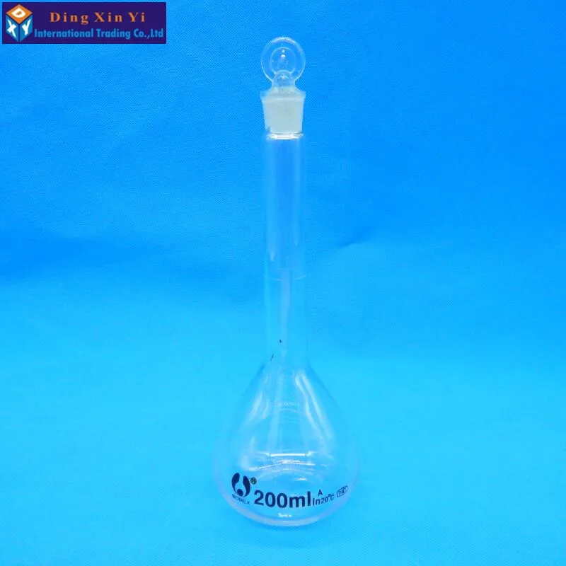 200ml Transparent volumetric flask Constant volume bottle flint glass