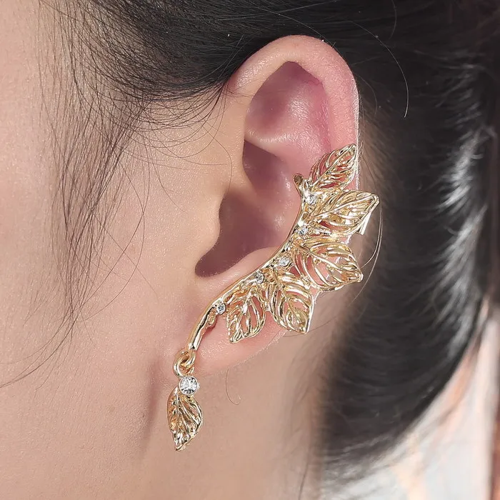 2017 Trendy Style Fashion Clip Earrings With Full Crystal Stud 2017 Trendy Style Fashion Clip Earrings With Full Crystal Stud Ear Cuff For Women Gold Color Leaf Earring Whole In From Jewelry