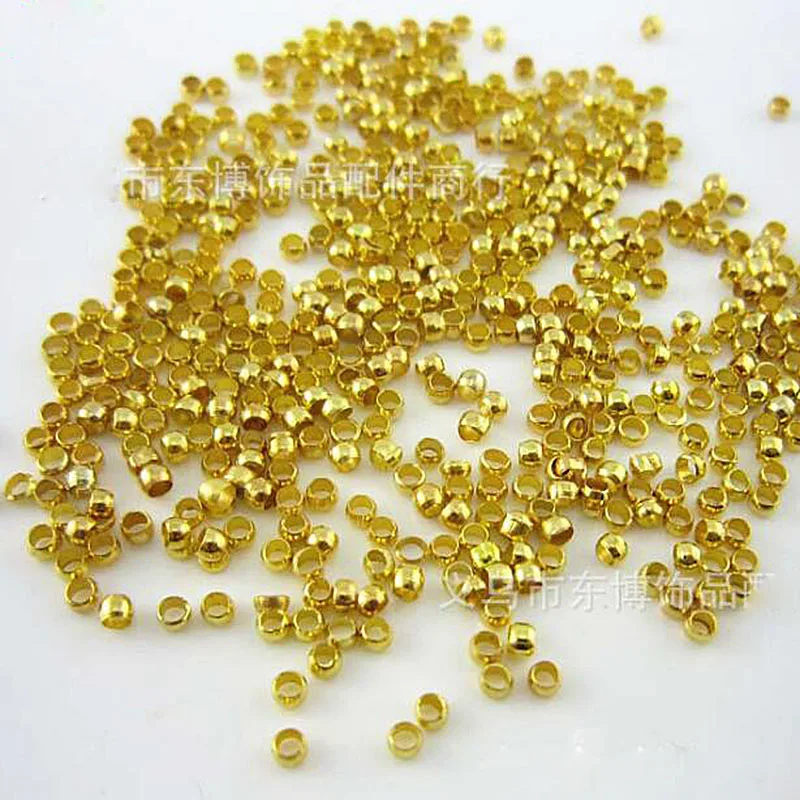 

500pcs 2mm Round Copper Crimp Beads Crystal Curtain Positioning Beads Jewerly FindingConnector Components Chandelier Ball Partss