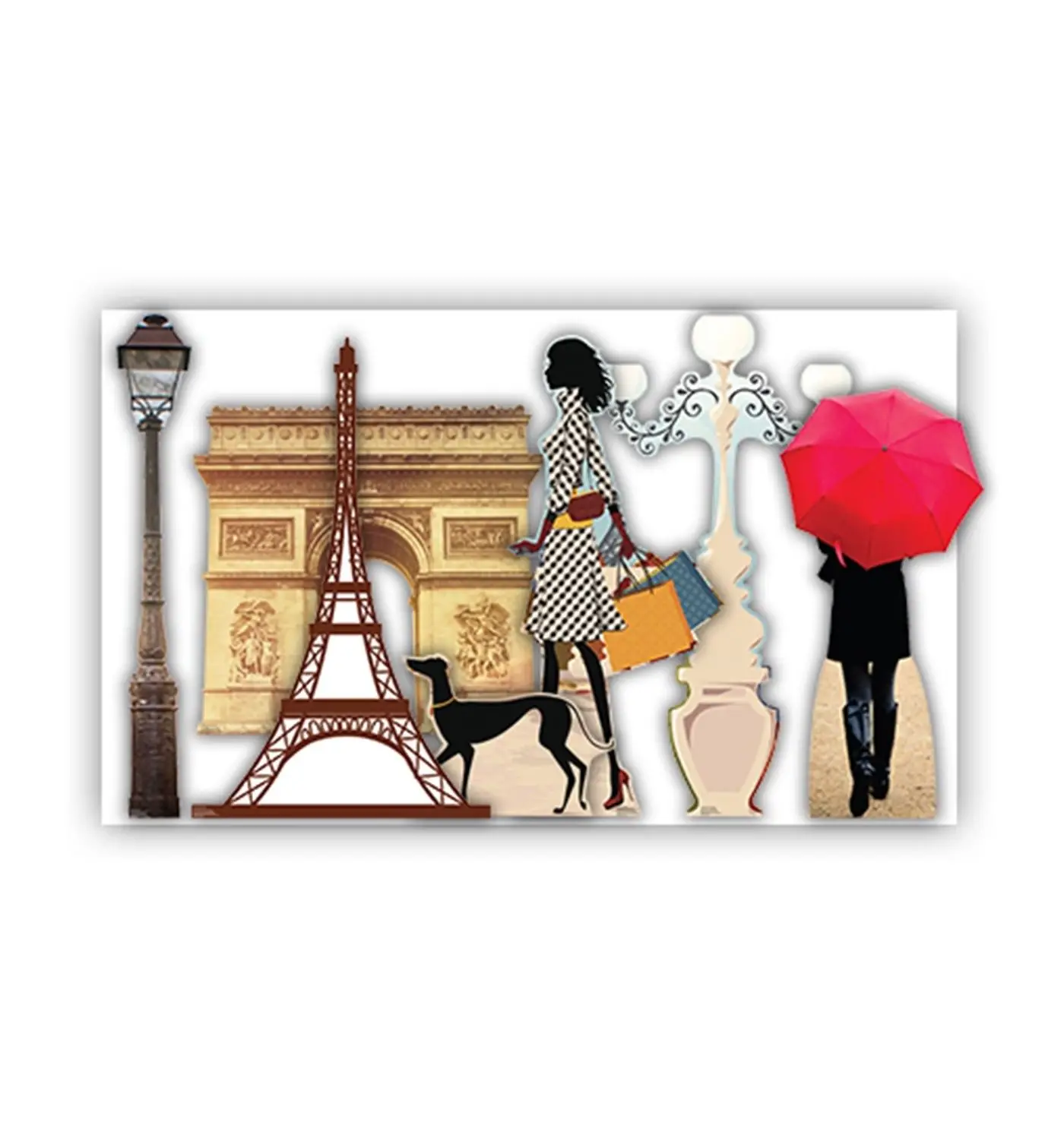 

Paris Party Theme Set Life Size Cardboard Cutout Standup Eiffel Tower & More Cool Casual pride t shirt men Unisex New Fashion
