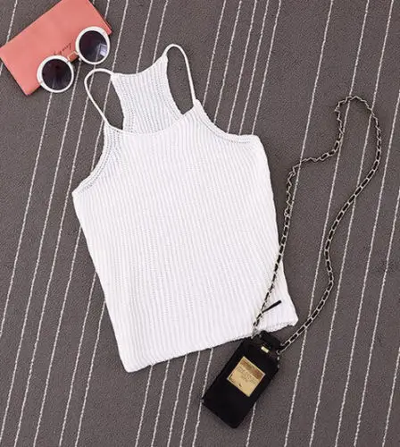 

Fashion Summer Women Sleeveless Top Vest Casual Tank Tops Knitting Sexy Pure Color Camis