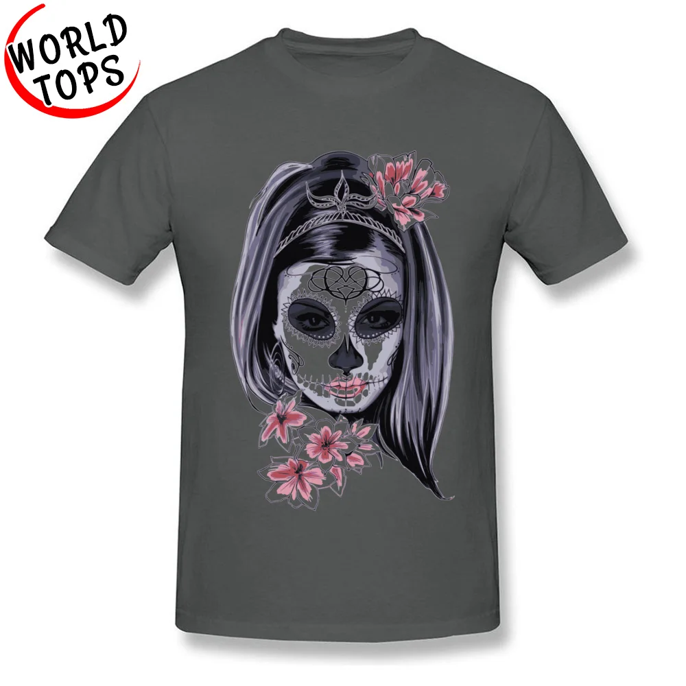 Europe 100% Cotton Tops Tees for Men comfortable T Shirts Summer Hip Hop Round Collar Tee Shirts Short Sleeve Free Shipping Day Of The Dead Rose Girl Katrina carbon