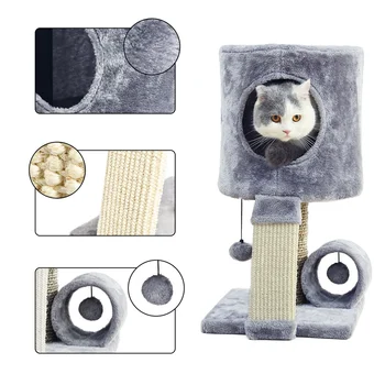 

Ru Fast Delivery Pet Scratching Post Durable Cat's Tree Breathable Cat's Climbing Frame Universal Pet Playing Furniture