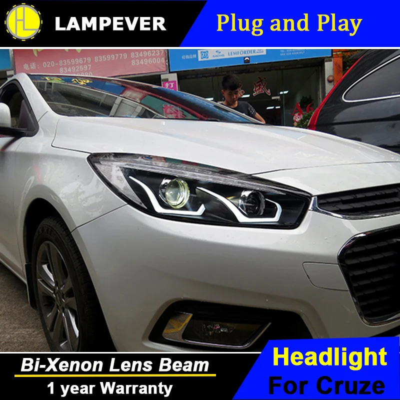 HLC Head Lamp for Chevrolet Cruze 2015 2016 Headlights LED Headlight