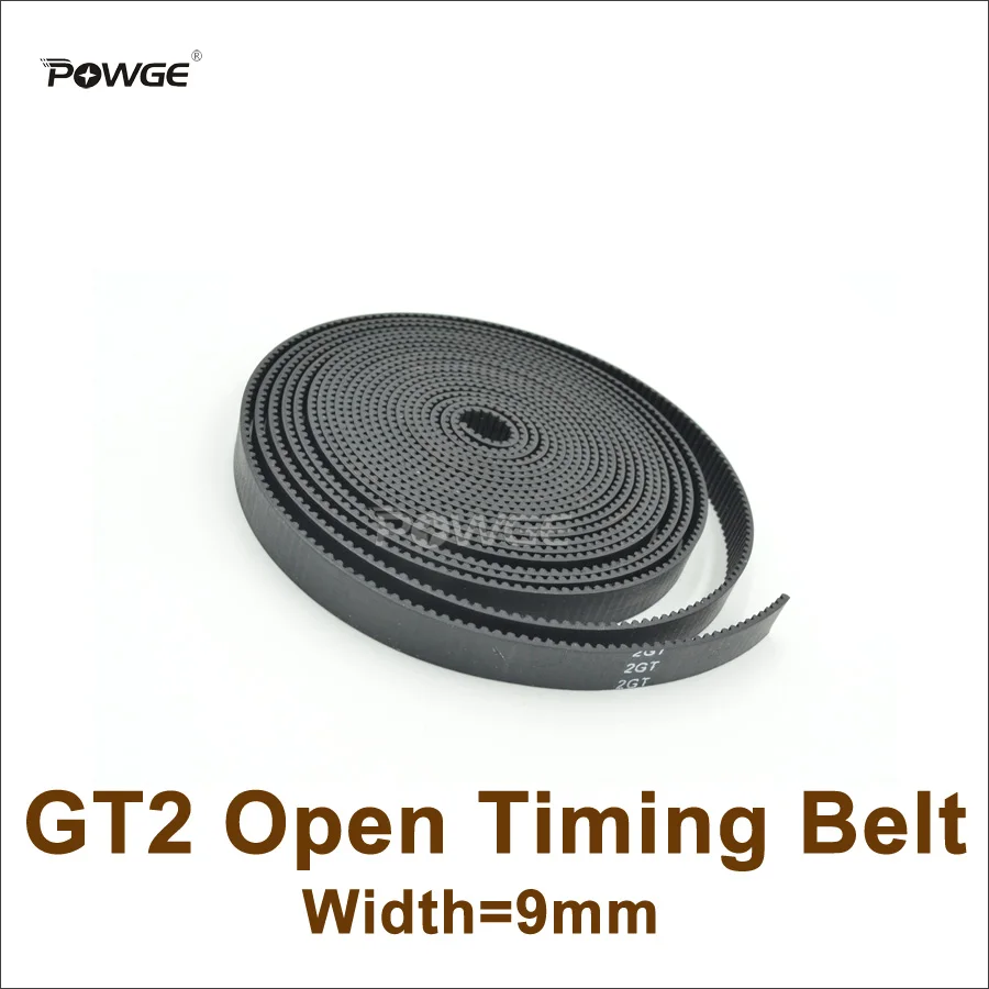 

POWGE 2meters GT2 Timing Belt Width=9mm Fit GT2 Pulley GT2-9 Rubber 2GT 9 Open Timing Belt 3D Printer Accessory High Quanlity