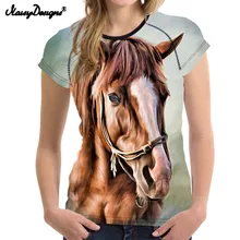Бесшумный дизайн Новая летняя футболка женская модная футболка Harajuku Femme Топы лошадь футболка 3D печать женские футболки повседневные